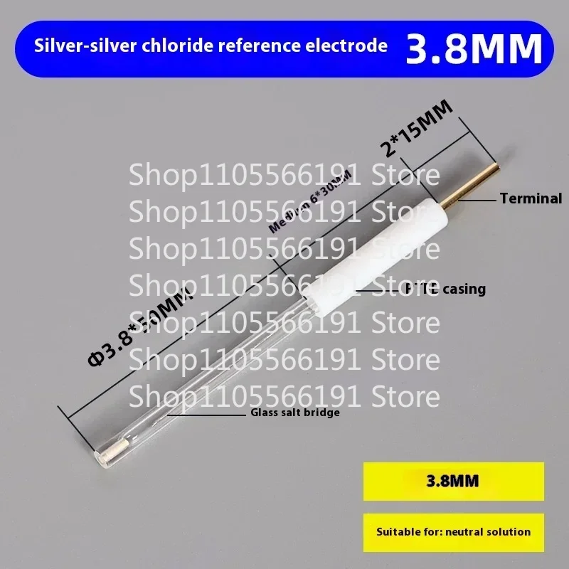 3.8*50/6*70*/6*90/6*150mm Silver Silver Chloride Reference Electrode Ag / AgCl Reference Electrode Removable and Liquid Filled