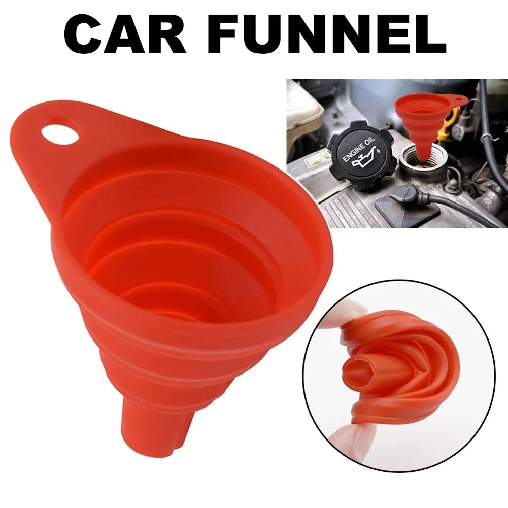 1Pcs Foldable Car Engine Funnel Silicone Liquid Funnel Washer Fluid Change Portable Car Engine Oil Change Funnel Car Accessories