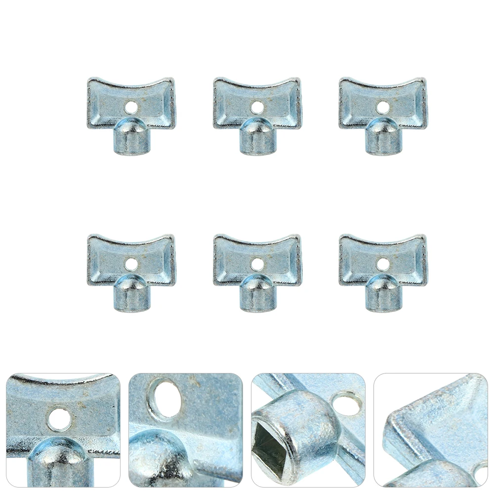 

6pcs Radiator Valves Keys Zinc Alloy Durable Light Corrosion Resistant Vent Bleed Air Plumbing Switch Equipment