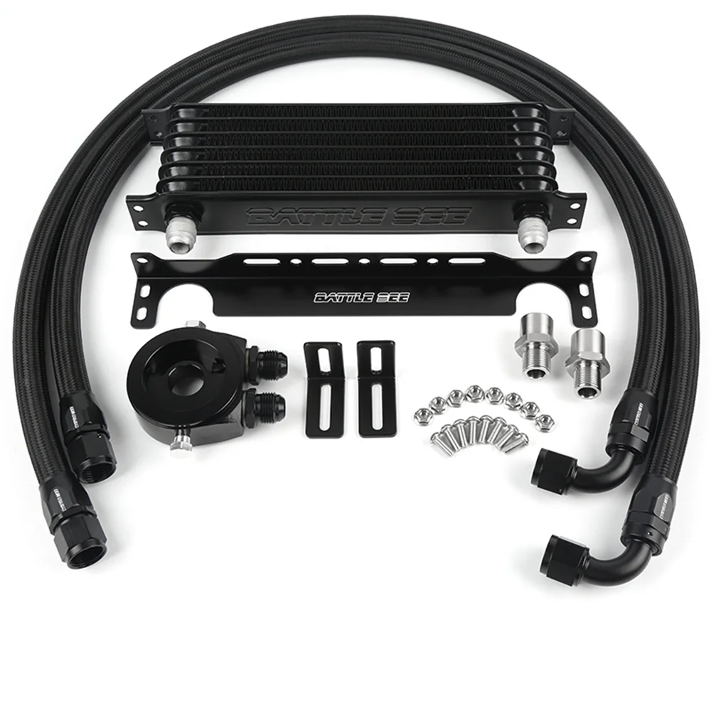 

Oil Radiator Adapter Car Aluminum Universal Oil Filter Car Modification Engine Oil Cooling For Oil Cooler Plate Kit AN10 AN8