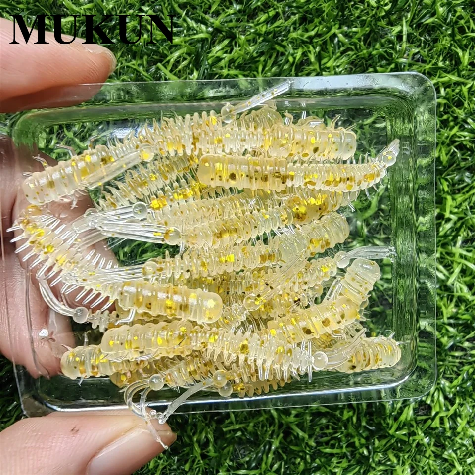 New 20PCS New Mini Soft Fishing Lure 0.45g/45mm Ocean Rock Lure Bass Soft Fish Swimbait Artificial Bait Fishing Tackle