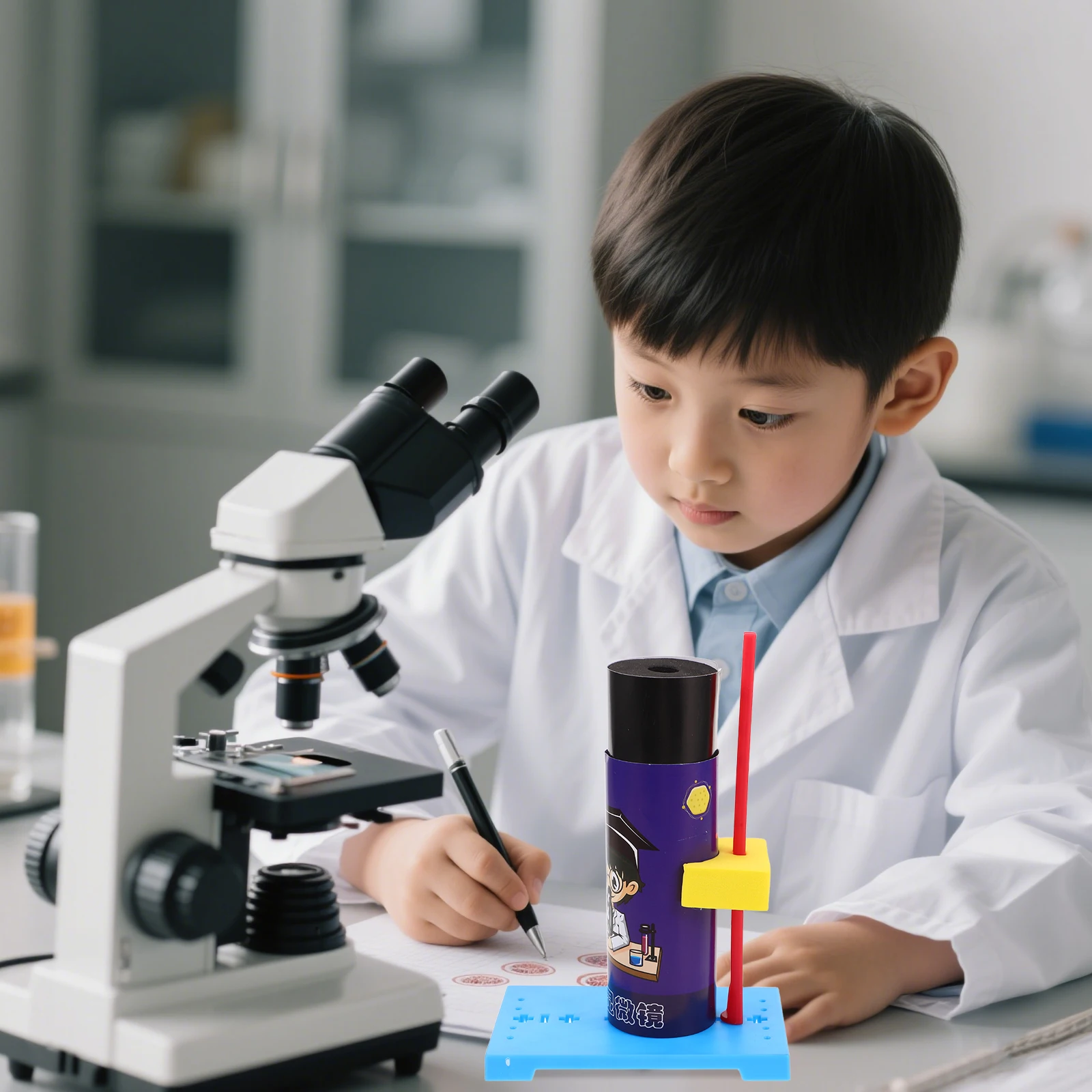 

1Set DIY Microscope Science Experiment Kit Portable Handheld Microscope Educational Learning Tool for Students