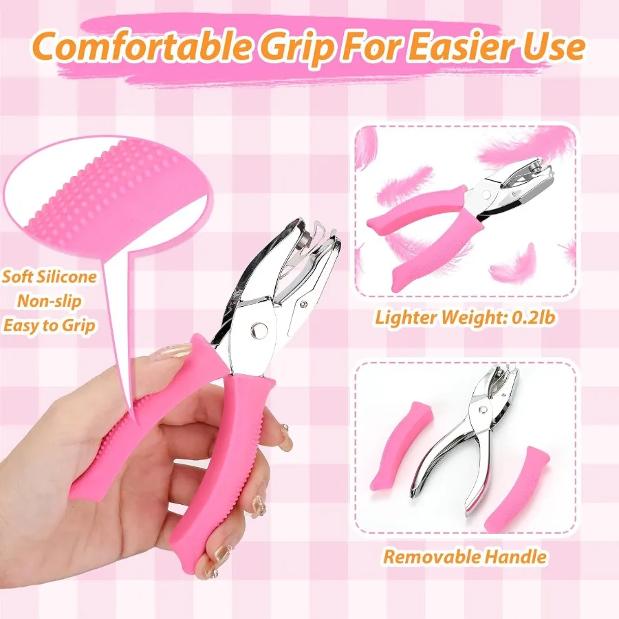 مجموعة 6 قطع من ثقب الحرف اليدوية بقطر 1 4 بوصة لمجلدات الورق ومشاريع القصاصات التي تتميز بنجمة القلب الدائرية