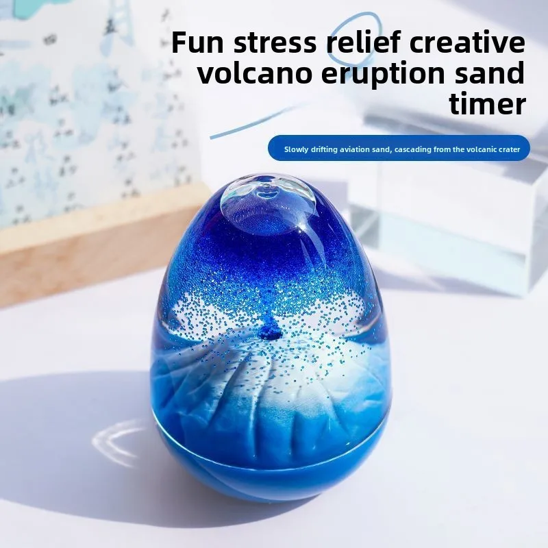 

Erupting Volcano Miniature Model, Kinetic Sand Timer Stress Reliever, Sensory Anxiety Relief Toy & Lava Flow Decoration