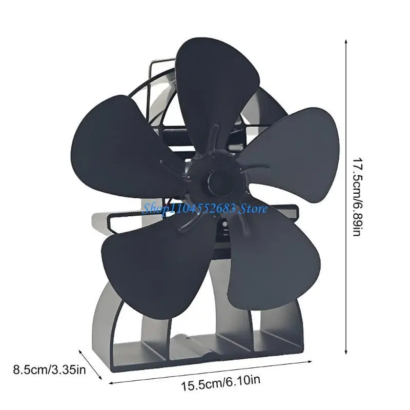 Y6GD مواقد ذاتية التشغيل ذات 5 شفرات، كفاءة المروحة، سهلة الاستخدام لتدوير الحرارة على النحو الأمثل، تعزيز تدفئة موقد الخشب