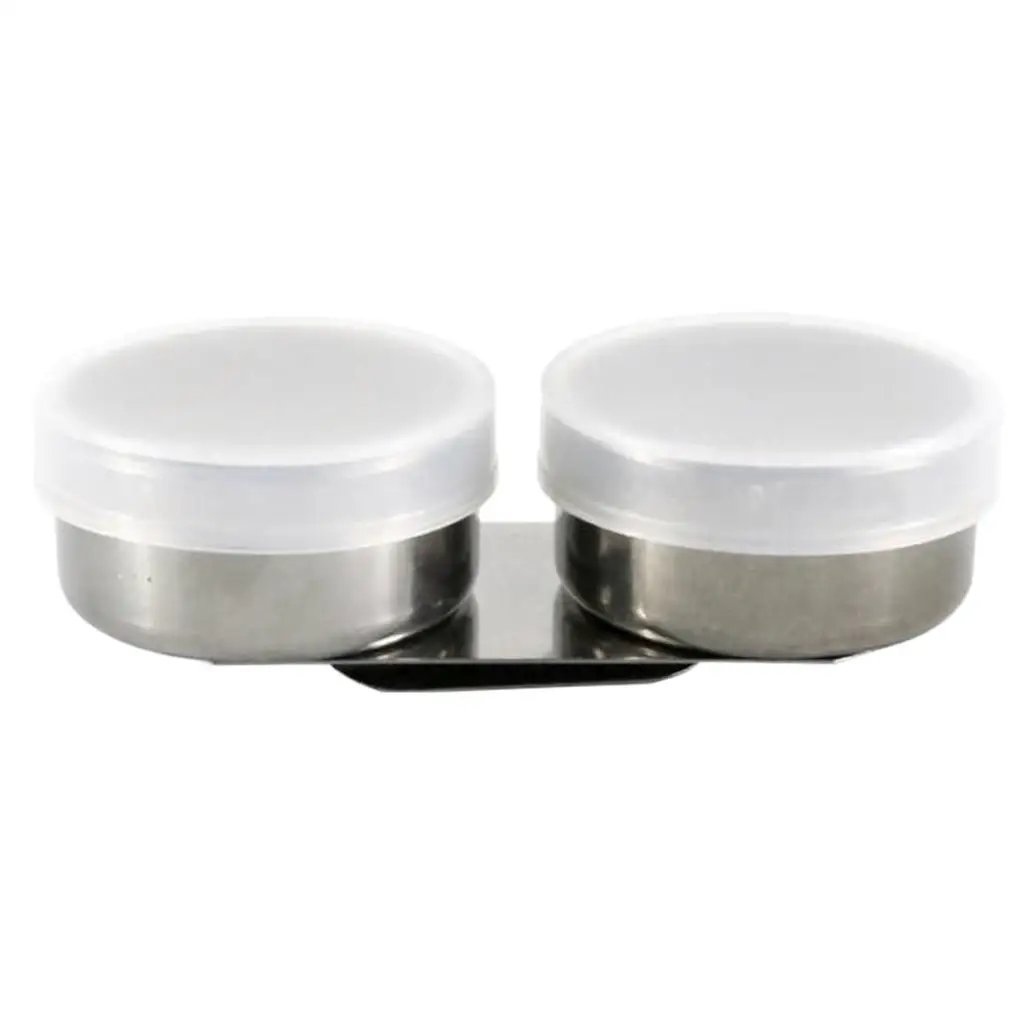 

Artists Metal Double Palette Dipper Clip On Travel Paint Painting Pots Box for