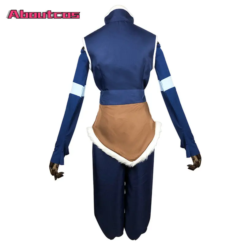 Aboutcos-Korra Fantasia Cosplay Feminina, The Legend 4ª Temporada, Top de Anime e Calças, Festa de Carnaval Halloween, Terno Disfarçado