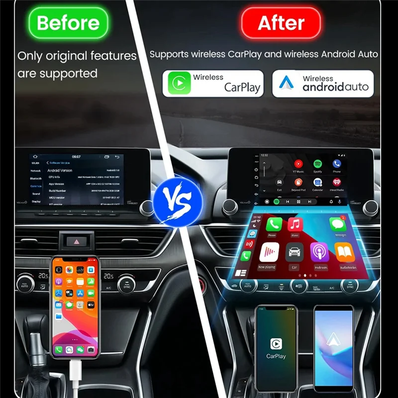 

Wireless Carplay Dongle For Android Car Wireless Android Auto Car Play IOS Mirror Screen USB Adapter CCPA