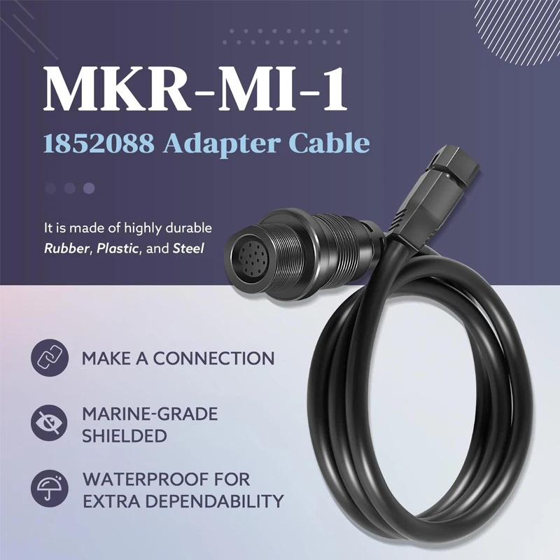 MKR-MI-1 Fit for Humminbird Helix 15 12 10 9 8 Fish Finders, Replace for Helix Built-in MEGA Down, 30-Inch Adapter Cable 1852088