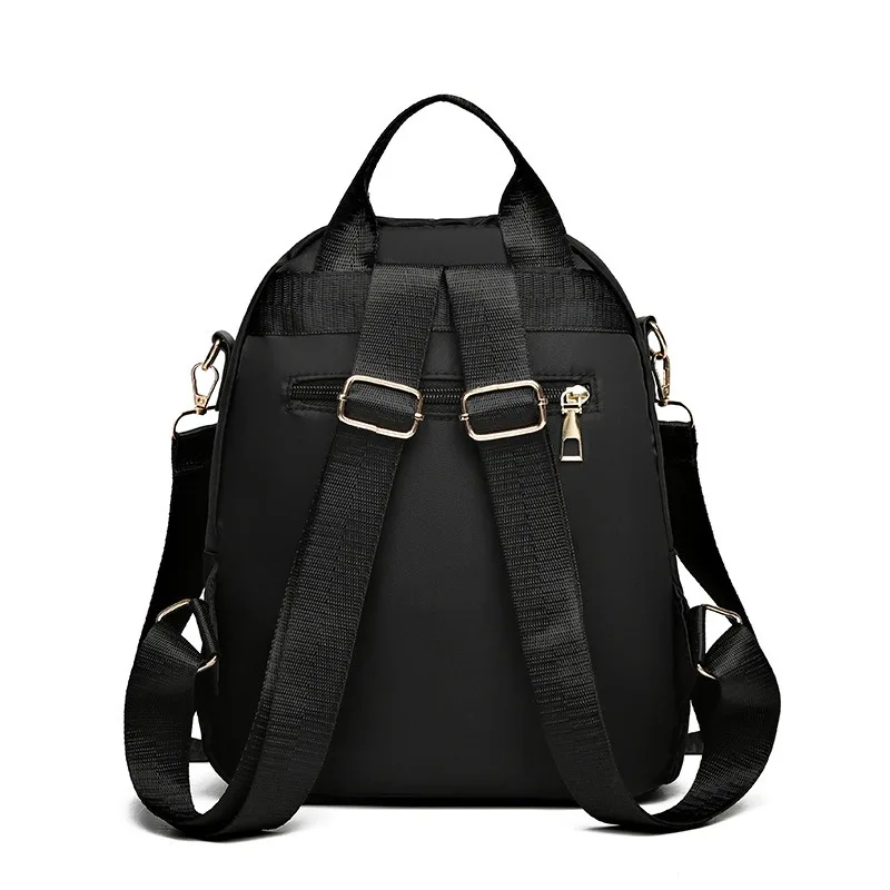 1pc Black Versatile Ladies Korean Edition Trend Premium Anti-theft Oxford Cloth Backpack