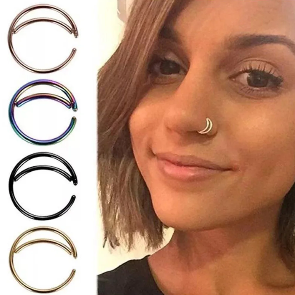 

11 Pcs Nose Ring Nose Accessories Stainless Steel Cuffs Decorations Clips Accessories Piercings Body Jewelry Gifts