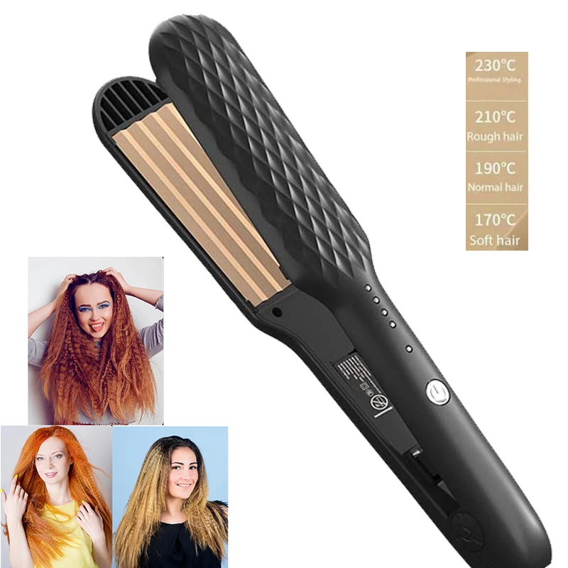 

Женская плойка для волос с керамической плоской пластиной, инструмент для создания объемных волн, мини-плойка для создания локонов, титановый зажим для завивки, для создания пышной прически