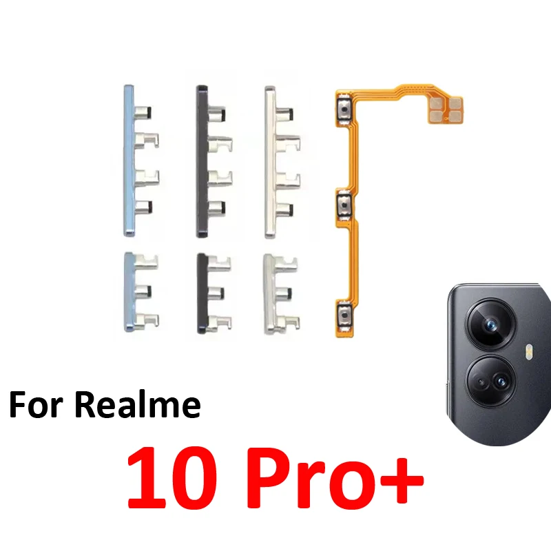Cabo Flex Interno Preto para Botão Liga/Desliga e Volume do Telefone Realme 10 Pro+ Plus RMX3687 RMX3686