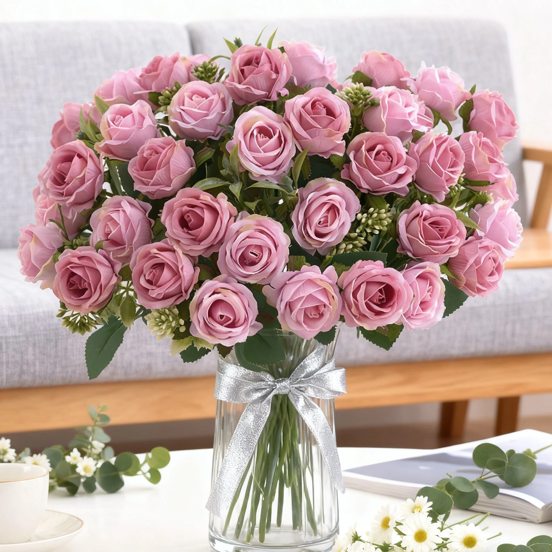 Künstliche Blumen Zehn Kopf Seide Rose Bündel Sammelalbum Valentinstag Hochzeit Outdoor Garten Party Zimmer Vase Tisch Decora Diy Geschenke – Detail 5