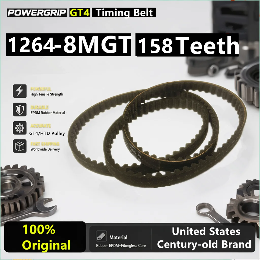 PowerGrip GT4 1264-8MGT 158 Teeth Arc Teeth Timing Belt 3D Printer CNC Machine Textile Machine Fan Belt Replacement for GT3/GT2