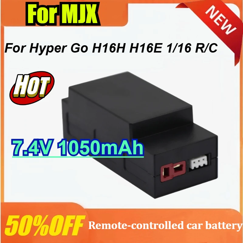 

New 2S 7.4V 1050mAh Rechargeable Lipo Battery for MJX Hyper Go H16H H16E 1/16 R/C Car Remote Control Off-road Truck Parts 1-3pcs