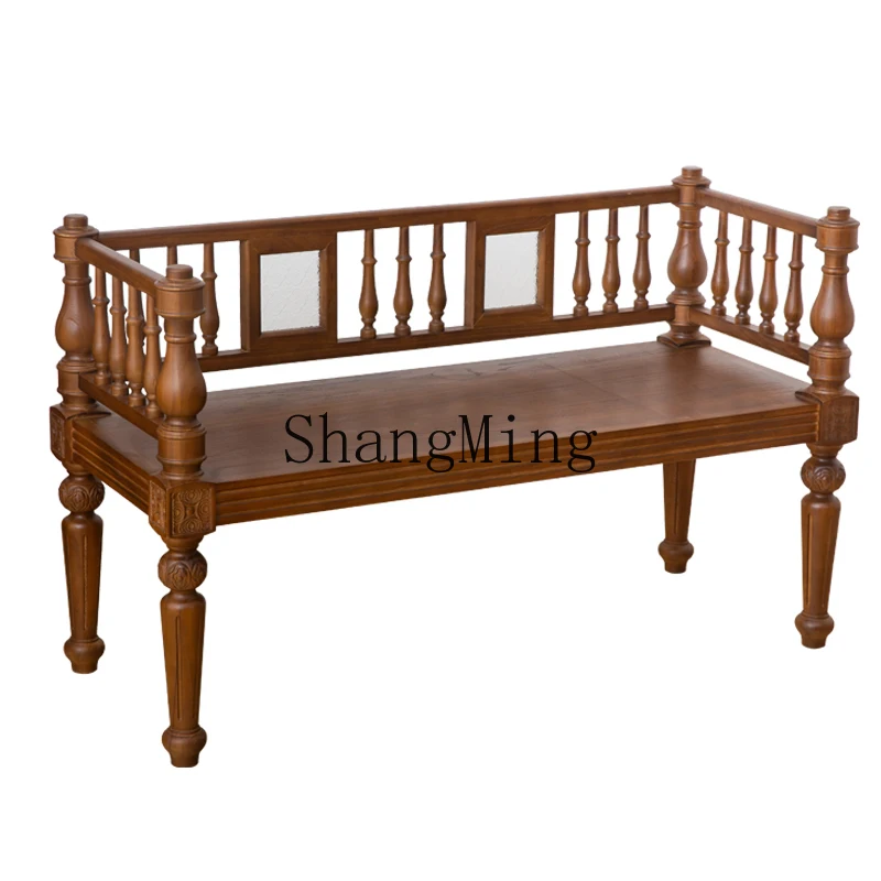 

ZYY retro medieval bench double chair home dining room living room bedroom chair cafe entrance chair