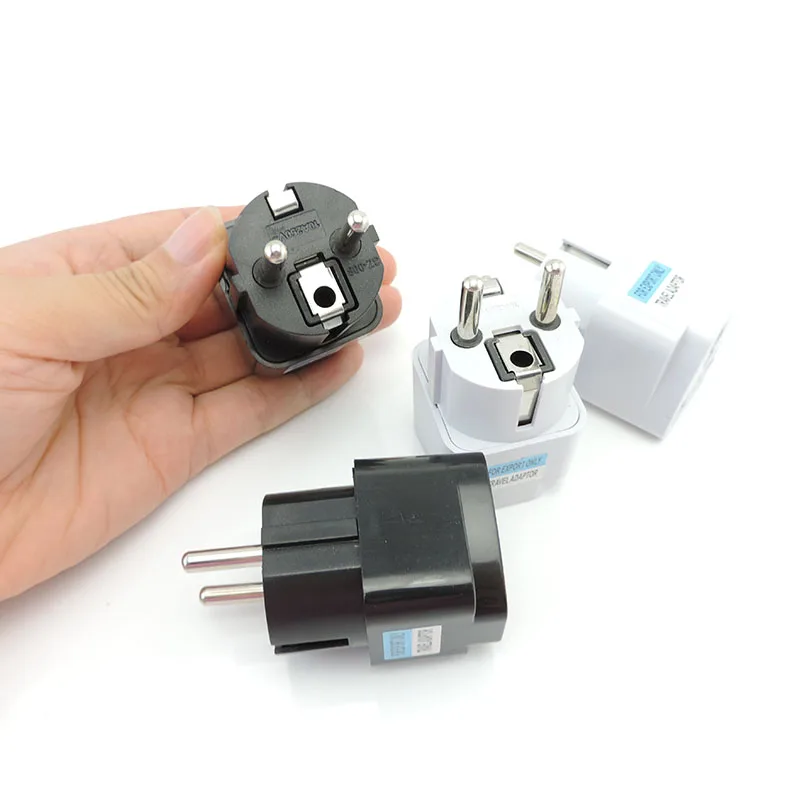 EU Plug Adapter American US To EU Euro European Korea Russia FR Universal Travel Adapter 2Pin AC Converter Power Adaptor