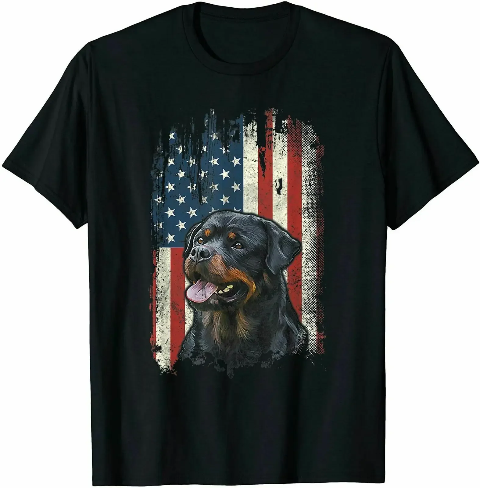 

Rottweiler American Flag Patriotic Dog Lover Gifts T-Shirt 100% Cotton O-Neck Summer Short Sleeve Casual Mens T-shirt Size S-3XL