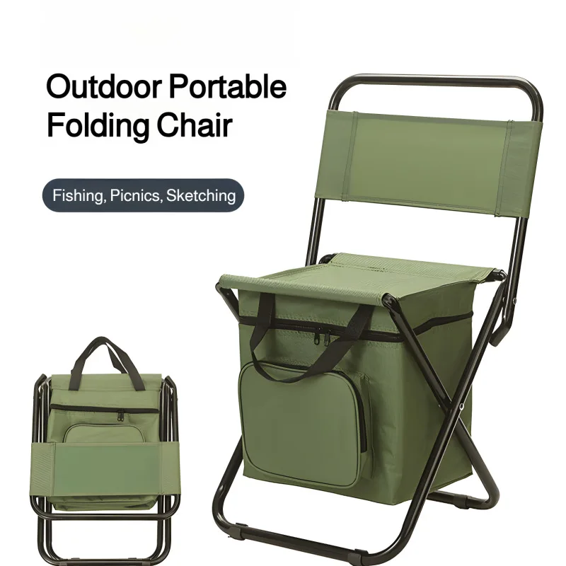 

Portable outdoor folding chair can be stored leisure chair outdoor camping fishing chair