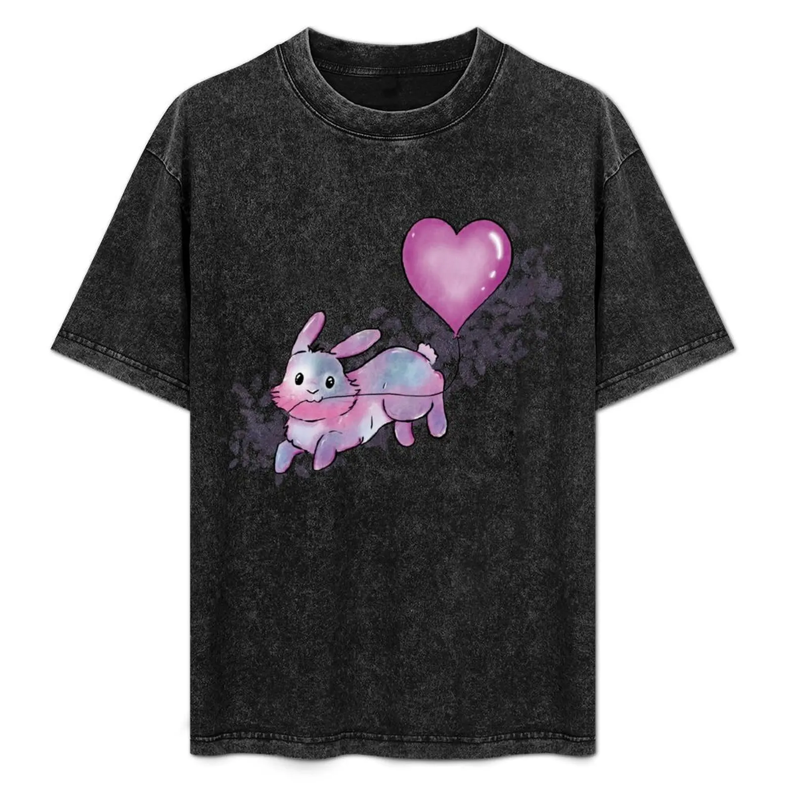 Heart balloon love bunny T-Shirt boys animal print custom shirt Men's t-shirt