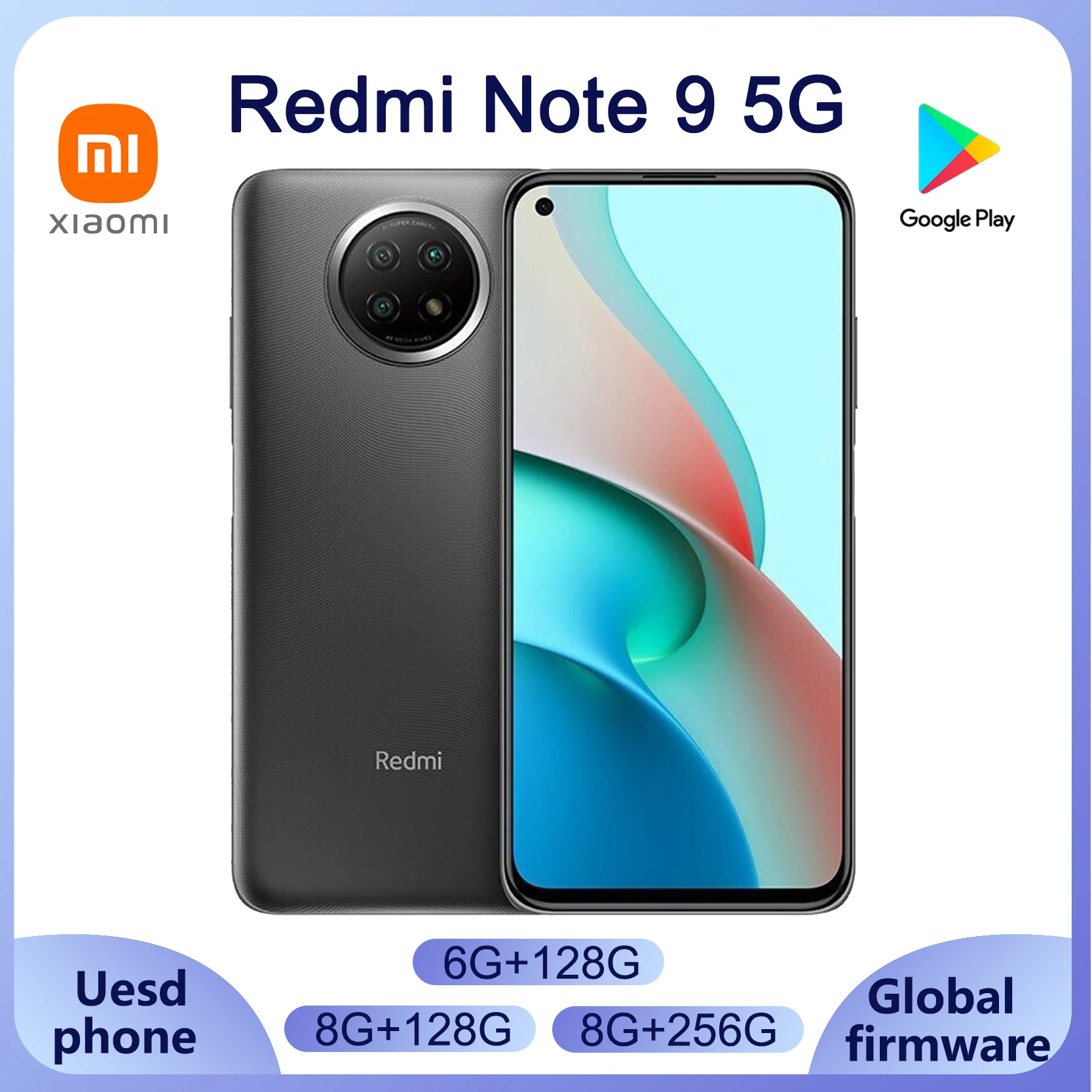 Xiaomi Redmi Note 9 5G Smartphone 6G 128G 5000mAh Large Battery 6.53 Inches 48 Million Pixels used phone