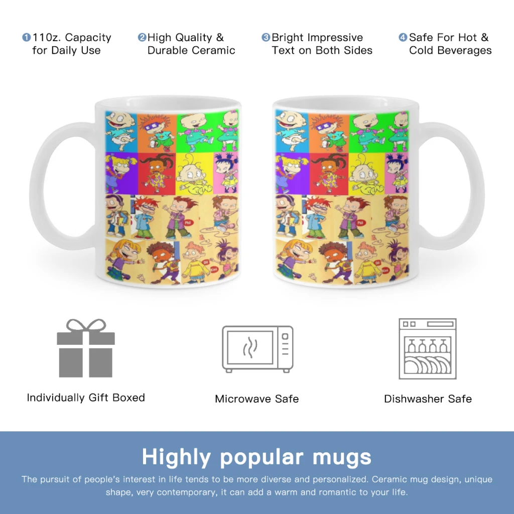 

Funny Cartoon Cute R-Rugrats Free shipping Ceramic Cup Coffee Oatmeal Breakfast Cup Creative Personality Mug