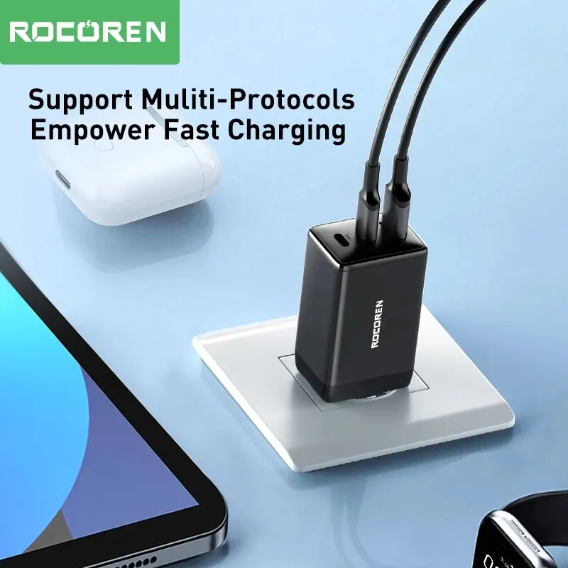 Rocoren 65W GaN Charger Quick Charge PD Type C USB Charger for iPhone 15 14 13 Pro Max Xiaomi 12 Samsung Fast Charger for Laptop image 4