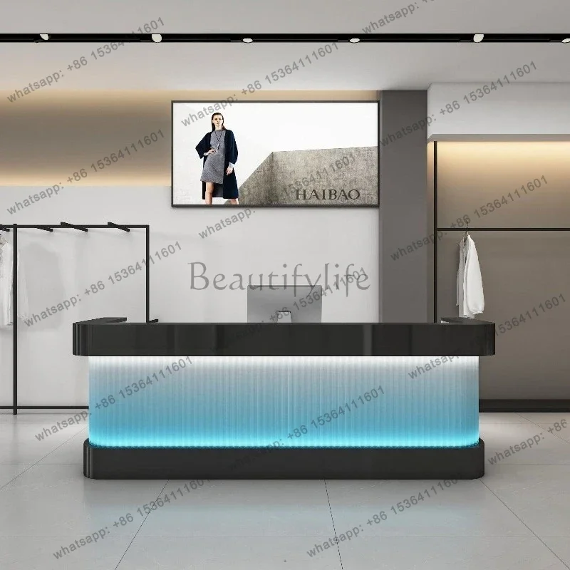 LSItalian Minimalist Cashier Counter Nordic Clothing Store Stainless Steel Dance Studio Bar Commercial Furniture Podium Stand FY