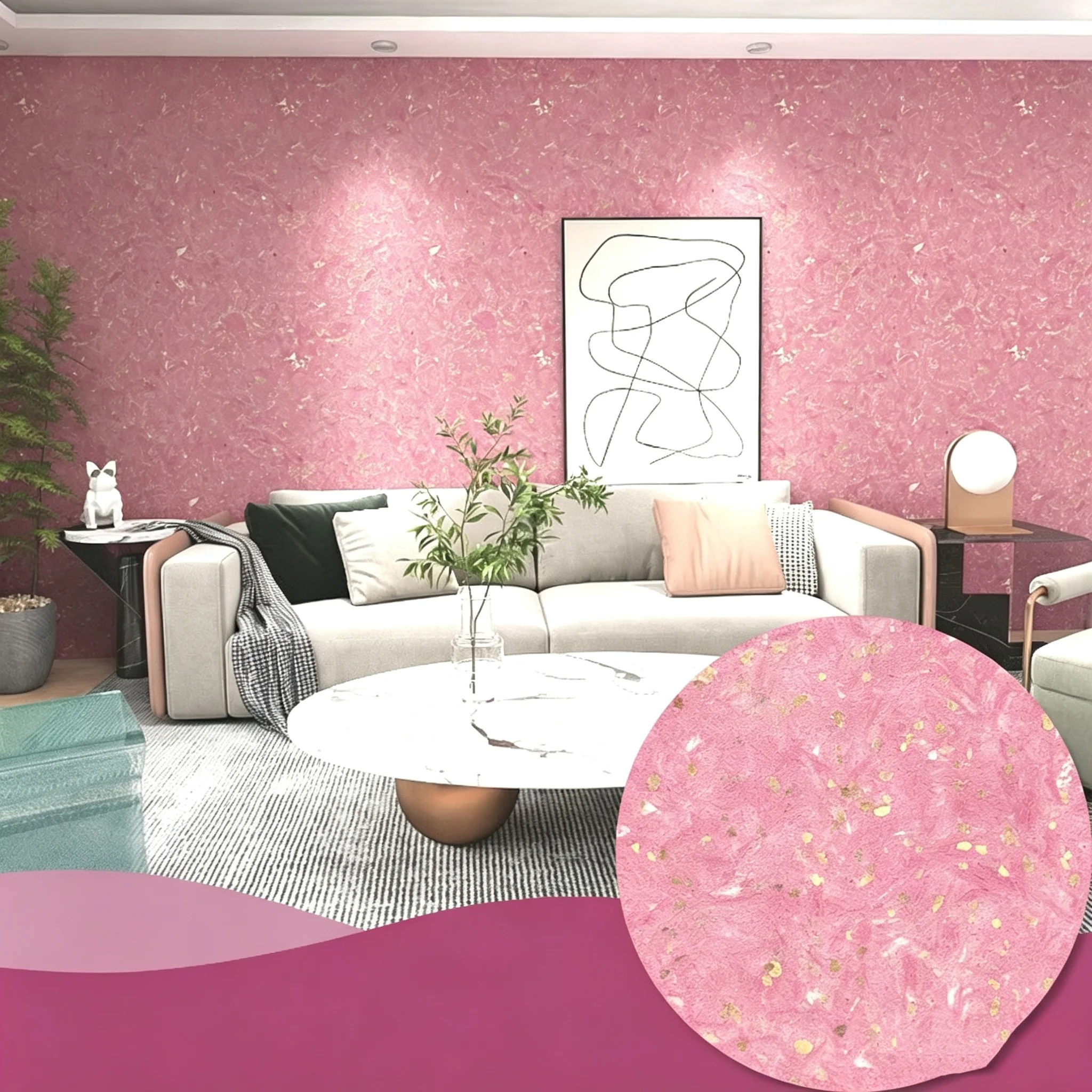 Eco‑Friendly Plant Fiber Wall Coating Powder Odorless DIY Liquid Wallpaper 1:7 Water Mix Ratio Decorative Wall Paint