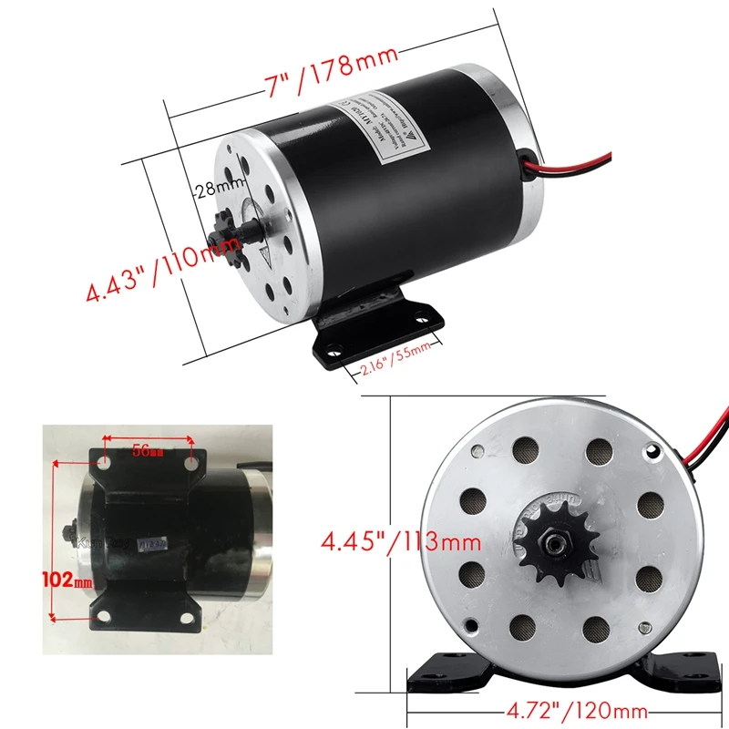 

DC Brushed Gear Motor, 1000W, 48V, 36V, MY1020, 35.6A, Reverse Electric Bicycle, Scooter, Tricycle, Bike DIY Parts