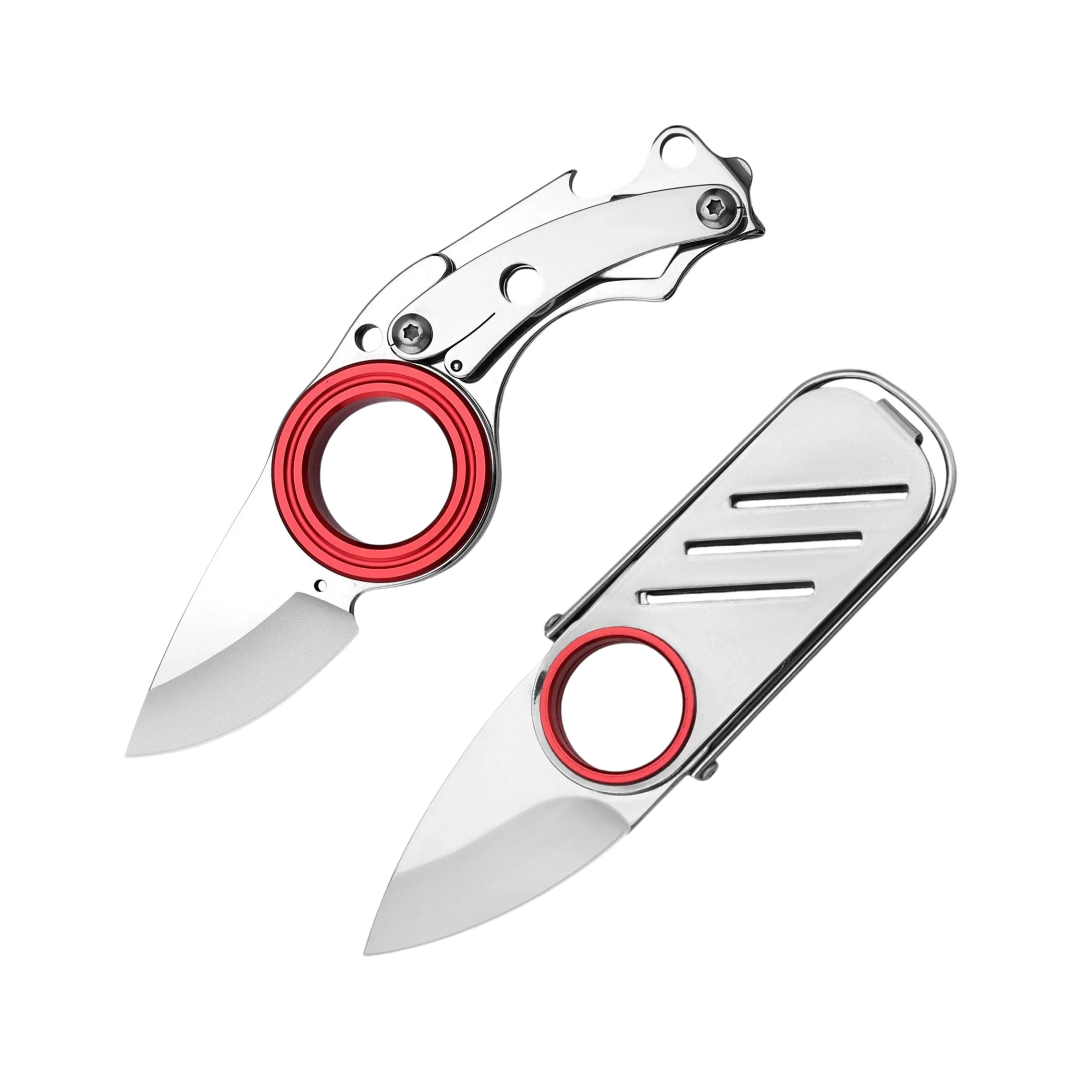 Mini Edelstahl EDC Schlüsselanhänger-Werkzeug, Tragbarer Multifunktions-Kartonöffner für Paketöffnung, Tägliche Nutzung & Haushalt