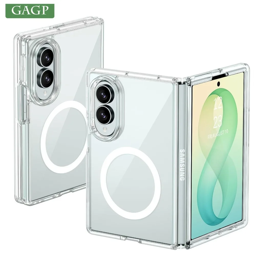 Clear Magnetic Shockproof Phone Case for Samsung Galaxy Z Fold 8 Wide for Magsafe Fold8 PC TPU Hybrid Wireless Charging Cover