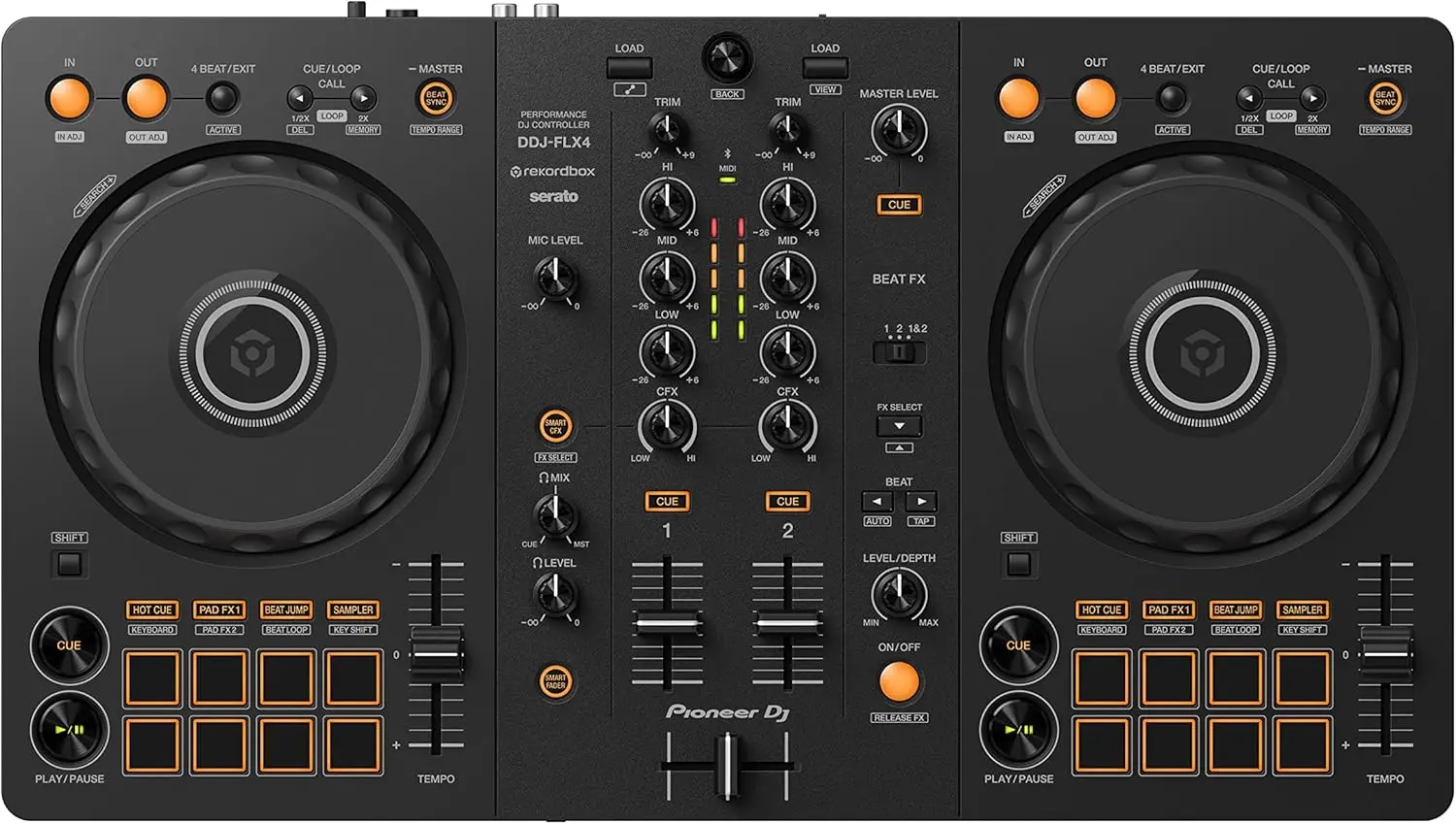 DDJ-FLX4 Controller DJ rekordbox e Serato a 2 deck - Grafite