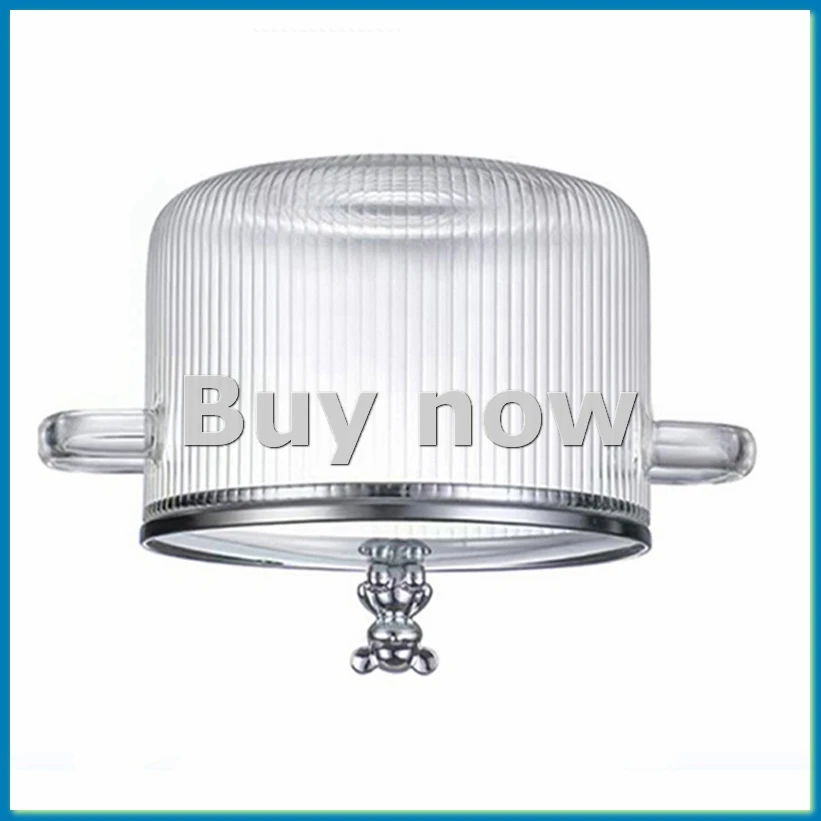 Glass Saucepan Clear Cooking Pot Soup Pot Heating Dual Handles Glass Saucepan with Cover Silver-A55K