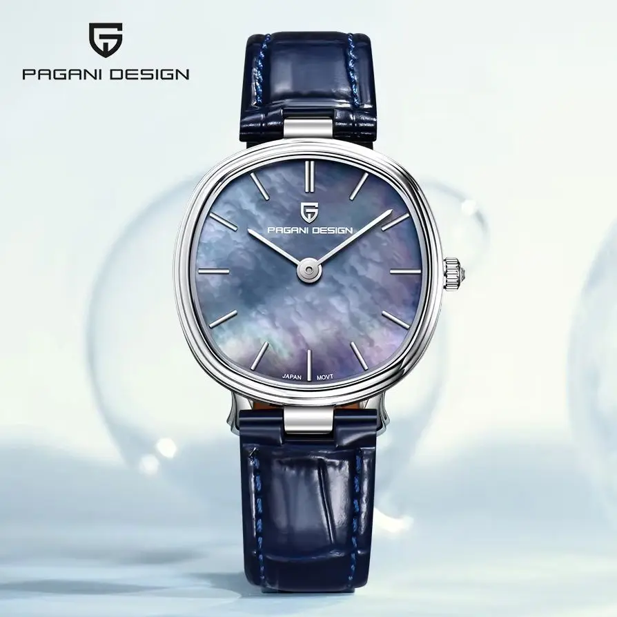 PAGANI DESIGN 1825 New Pearl Shell Dial Women Watch Simple Fashion Luxury Quartz Women Watch Sapphire Crystal Women Watch