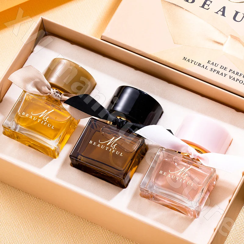 Bellissimo set di profumi in tre pezzi Fragranza a lunga durata Romantico dolce fresco naturale Temperamento elegante e sicuro