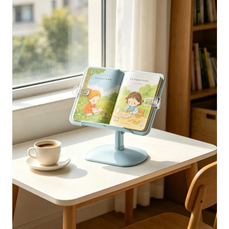 Adjustable Book Stand for Kids Students, Foldable Reading Holder Desktop Bookend Support for Office School Home Use