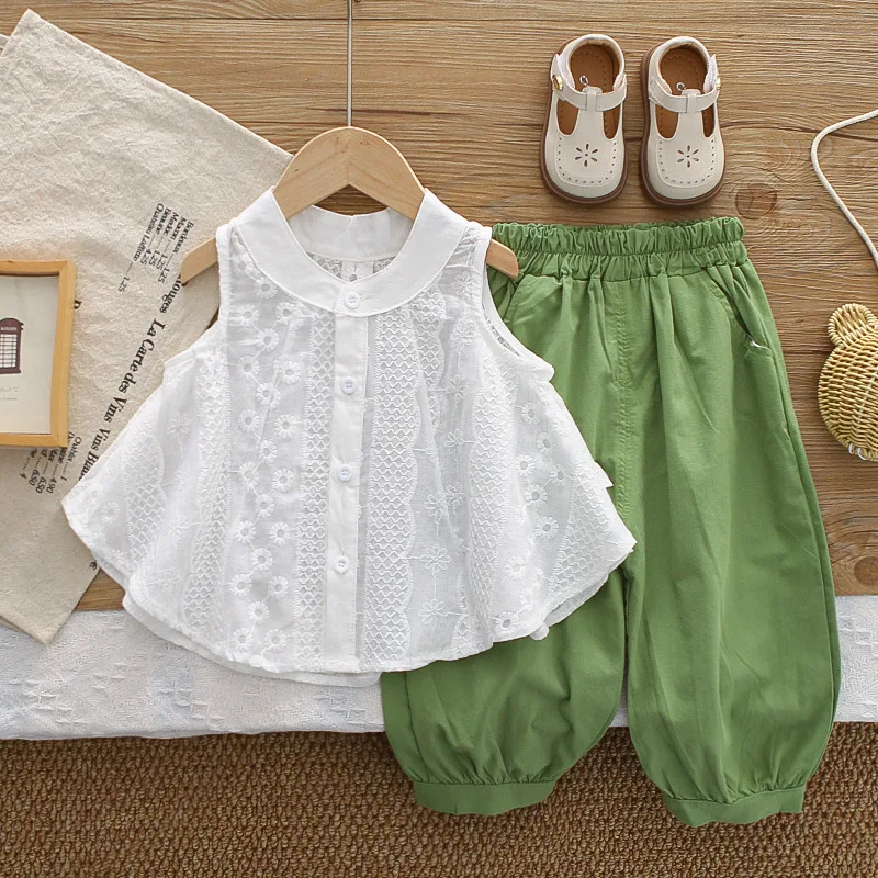

Girls Clothing Sets Summer 2026 Children Fashion Sleeveless Shirts Short Pants 2pcs Princess Suit For Baby Cotton Outfits Kids 5