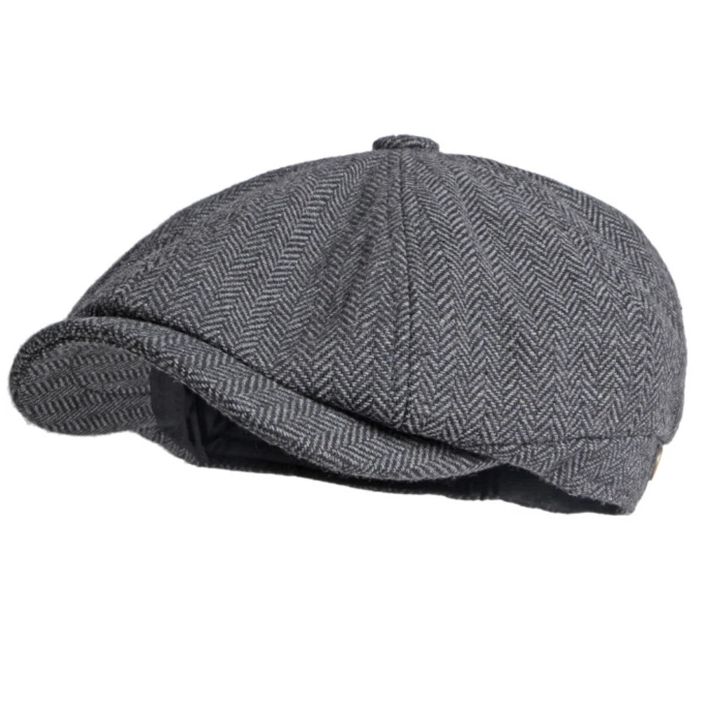 

HT3723 Berets Spring Autumn Caps for Men Women Vintage Striped Artist Painter Beret Hat Flat Cap Male Female Octagonal Beret Cap