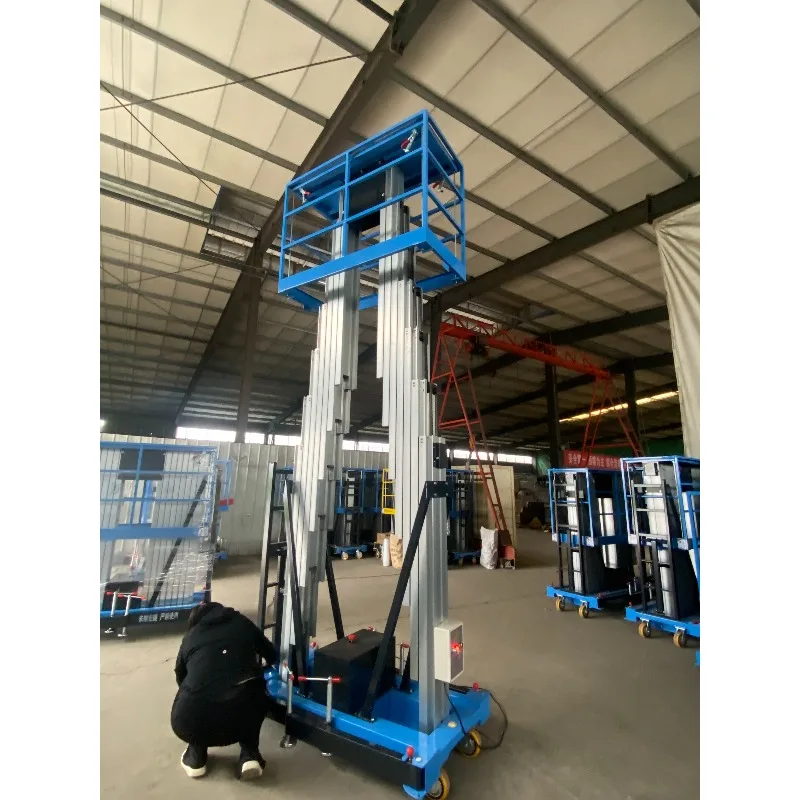 21m 300kg Aluminum Alloy Telescopic Mast Lift Vertical Lifting Platform Industrial Elevating for Foundry Plant Aerial