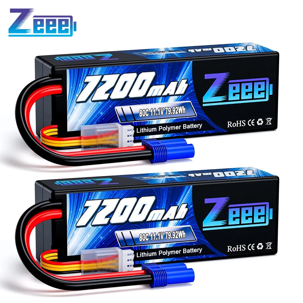 Zeee 3S Lipo 11.1V 7200mAh RC Car Lipo Battery Hardcase with EC5 plug for RC Vehicles Truck Tank Train RC Hobby Model Parts