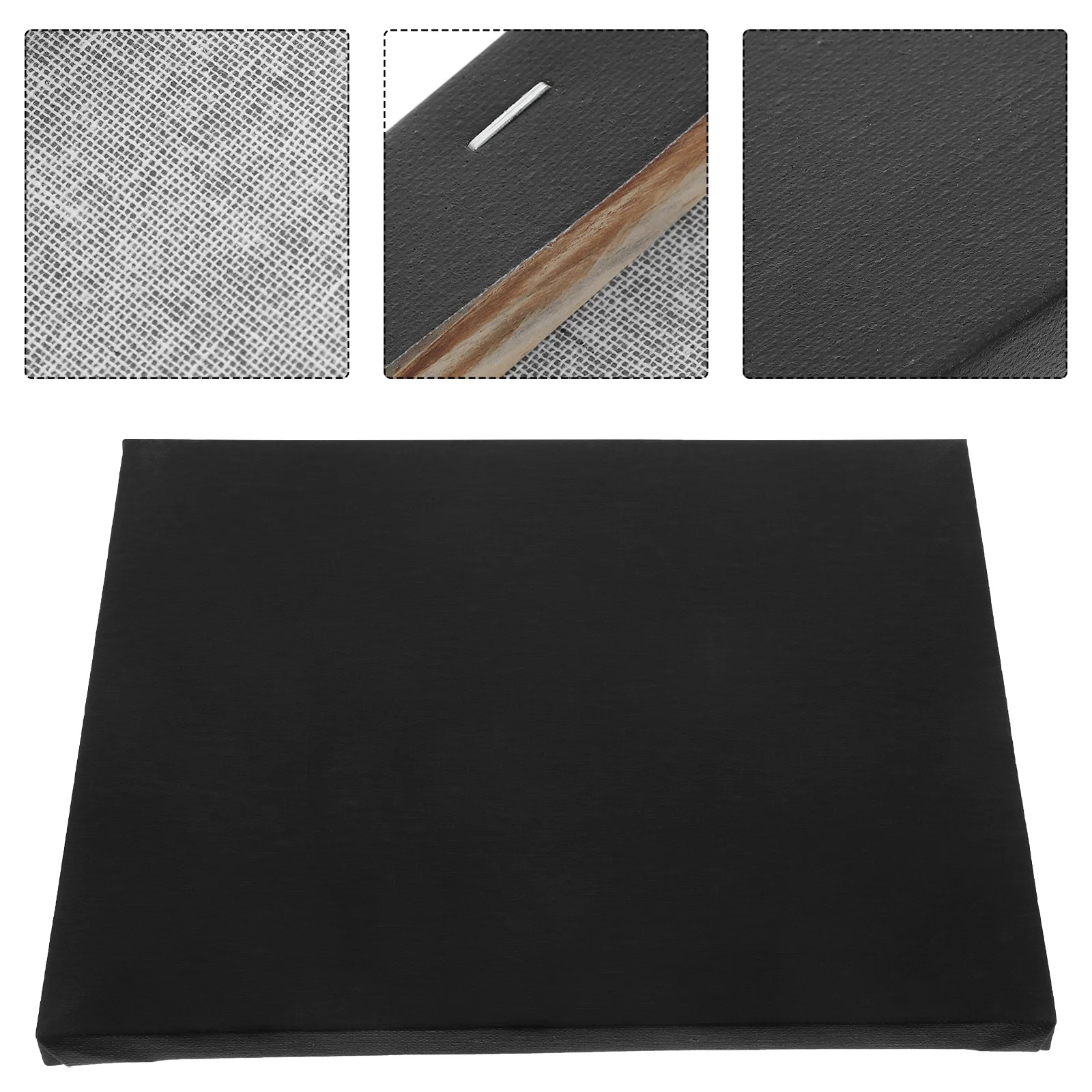 Black Canvas Painting Boards Cotton Surface Wood Frame 20cm Suitable Acrylic Oil Watercolor Artist Blank Painting Canvas Panels