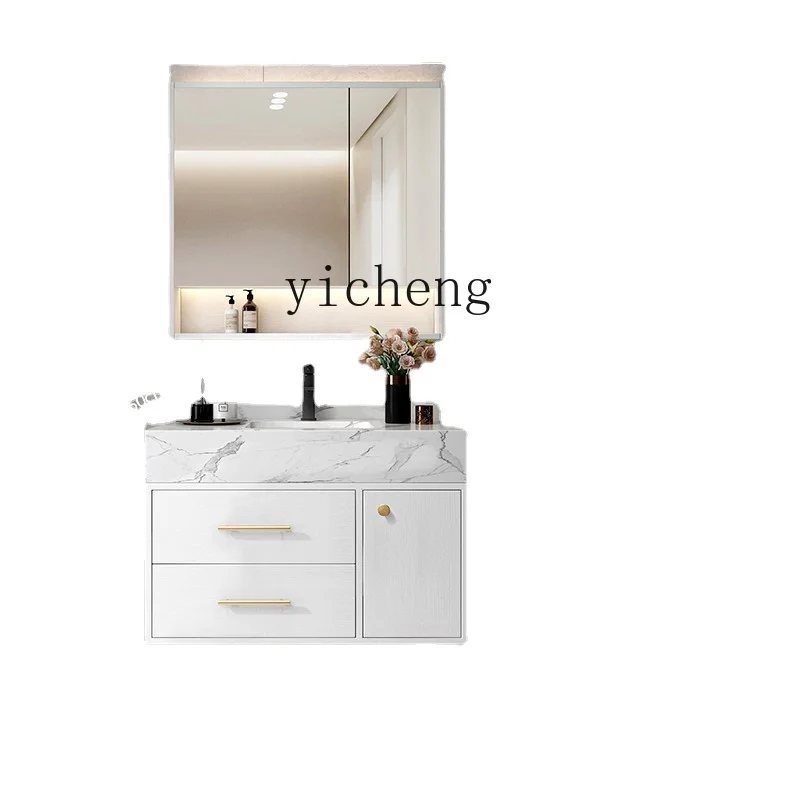 YY Bathroom Cabinet Combination Set Wash Basin Wash Mirror Light Luxury Wash Inter-Platform Basin