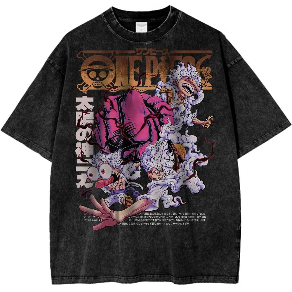 

Винтажная футболка Ne Piece, рубашка в стиле аниме, рубашка Monkey D Luffy, 2026, летняя мода, уличная одежда больших размеров в стиле Харадзюку Y2K, одежда высокого качества