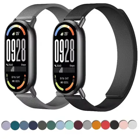 Cinturino in silicone per Xiaomi Mi Band 10 9 8 Bracciale magnetico Comodo cinturino traspirante per cintura accessori Xiaomi Band 10