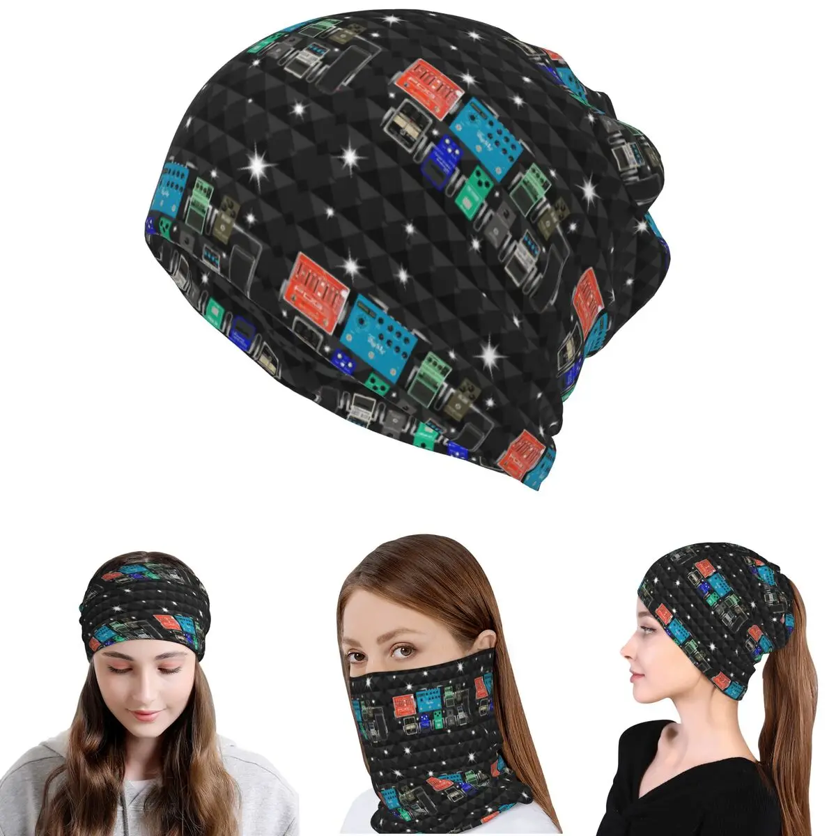 

Маска-шарф Pedalboard Of The Starz Bandana, теплая маска для лица, шапка-бини для мужчин и женщин, дышащая, для взрослых