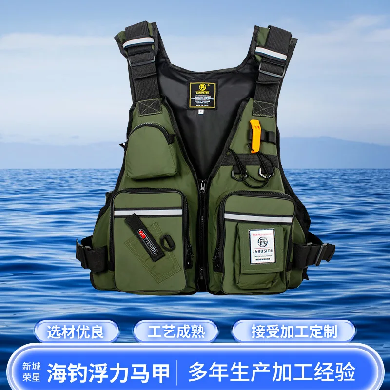 

Adult boat rock fishing life jacket nylon Oxford cloth vest for wading sports