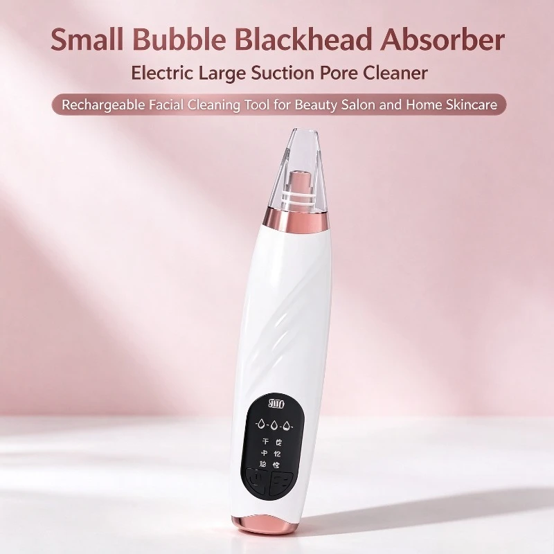 Small Bubble Blackhead Absorber, Electric Large Suction Pore Cleaner, Rechargeable Facial Cleaning Tool for Beauty Salon