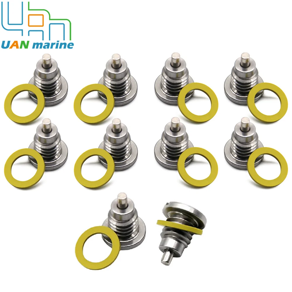 10Pcs 22-8M0058389 Drain Screw Magnetic Plug with Gasket for Mercury Mariner Alpha Gearbox 22-67892A06